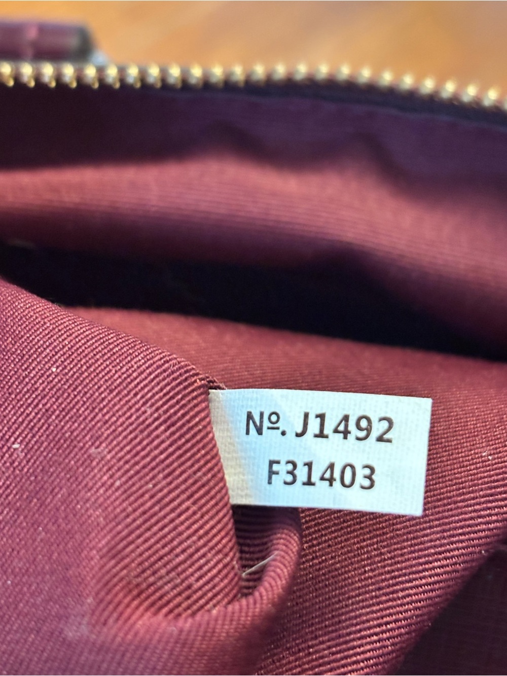 Coach Peyton Nancy Satchel F31403 Burgundy Oxblood Patent Crossgrain Leather EUC - Picture 11 of 12